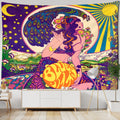 Kawaii Women Wall Hanging Tapestry Anime Cute Girl Illustration Aesthetic Art Tapiz Hippie Room Dorm Decor - KiwisLove