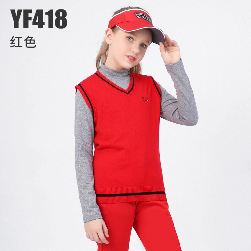 PGM Autumn Winter Golf Children&#39;s Sweater Girls&#39; Vest Comfortable and Warm Mercerized Wool Under Armour Golf Winter Vest YF418 - KiwisLove