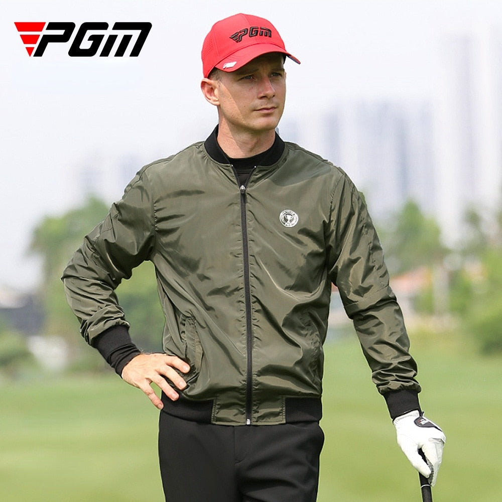 PGM Autumn Men&#39;s Golf Jacket Man Baseball Stand Collar Youth Jacket Waterproof Full Zipper Sports Coats Windbreakers YF439 - KiwisLove
