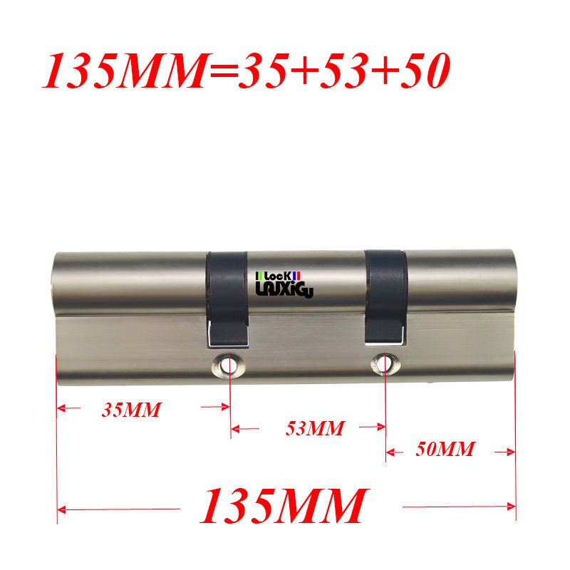 double spring door cylinder Anti-theft door cylinder lock 110 115 120 125 130 135 140MM double wheel fork lock cylinder - KiwisLove