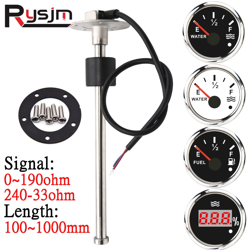 Fuel Level Water Level Gauge 175 200 250 275 375 mm Meter Sensor 0~190 ohm Fuel Sending Unit Indicator Level Gauge for Car boat - KiwisLove