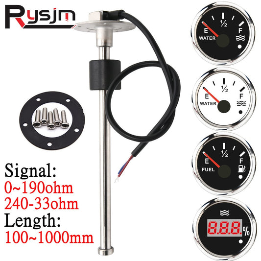 Fuel Level Water Level Gauge 175 200 250 275 375 mm Meter Sensor 0~190 ohm Fuel Sending Unit Indicator Level Gauge for Car boat - KiwisLove