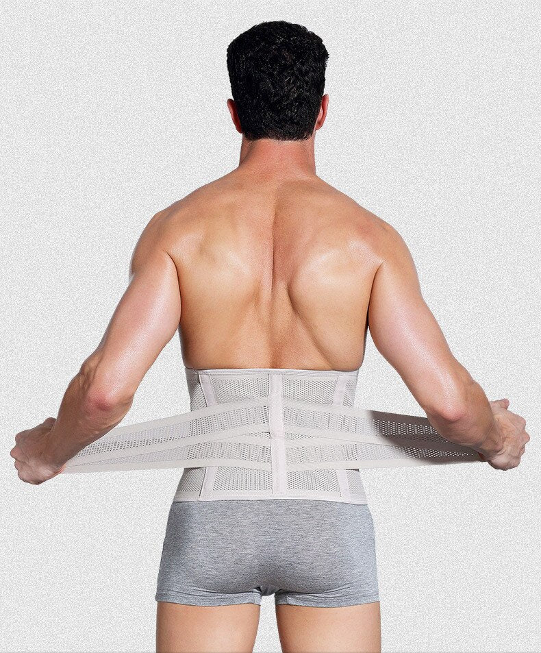 Adjustable Waist Trainer Belt Men Women Lower Back Brace Spine Support Waist Belt Orthopedic Breathable Lumbar Corset - KiwisLove