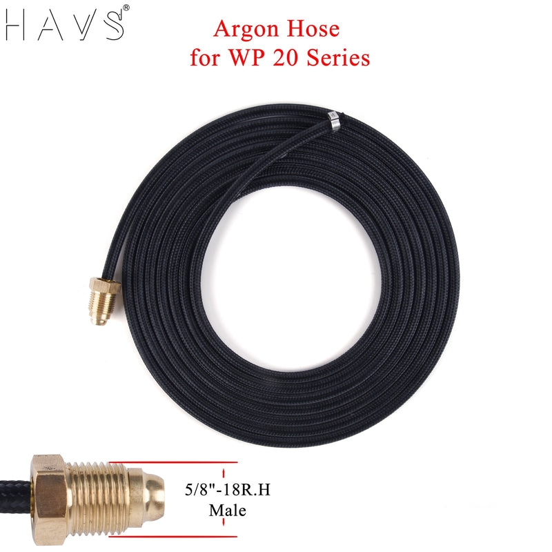 3.8m(12.5ft)/7.6m(25ft) TIG Torch Argon-Cooled Hose for WP 20 Series /w R.H Female Connectors - KiwisLove