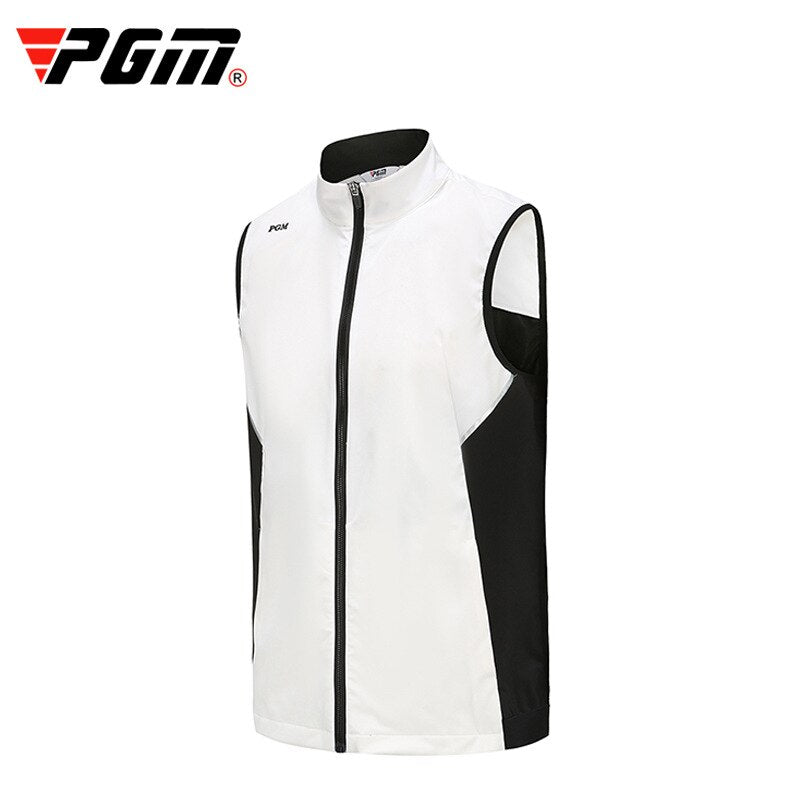 PGM Men Full Zipper Golf Vest Outdoor Sports Golf/Tennis Sleeveless Jackets Male Windproof Waistcoat Jacket YF375 - KiwisLove