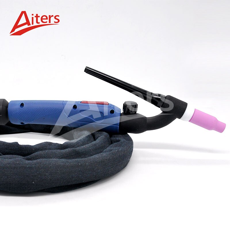 TIG Air-cooled Split Welding Torch Complete WP-17FV Welding Argon 4M Flexible Neck Gas Valve TIG Connector With Blue Handles - KiwisLove