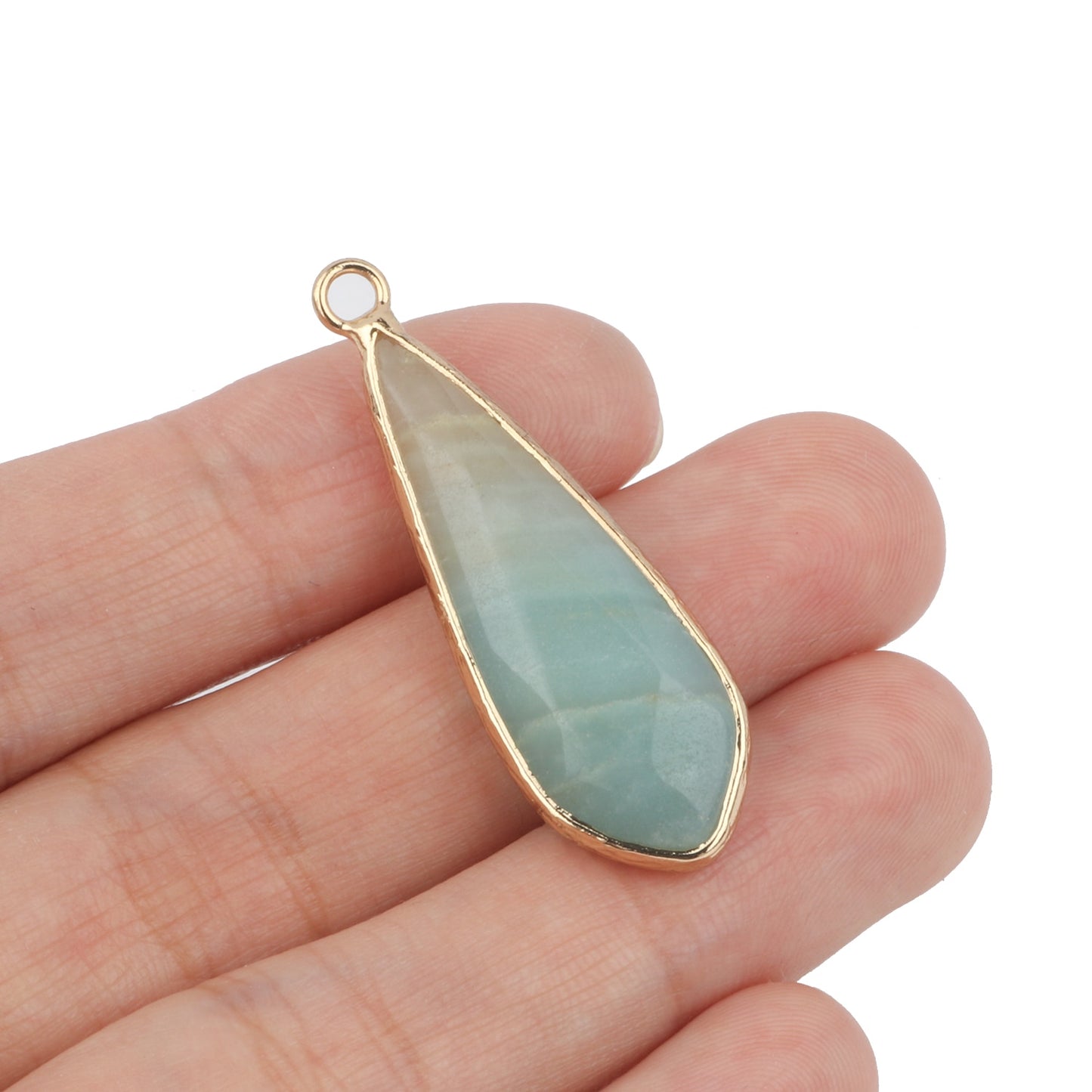 1pc Natural Green Amazonite Pendant Silver Gold Plated Multi Styles Charms Pendants for Necklace Women DIY Jewelry Accessories - KiwisLove