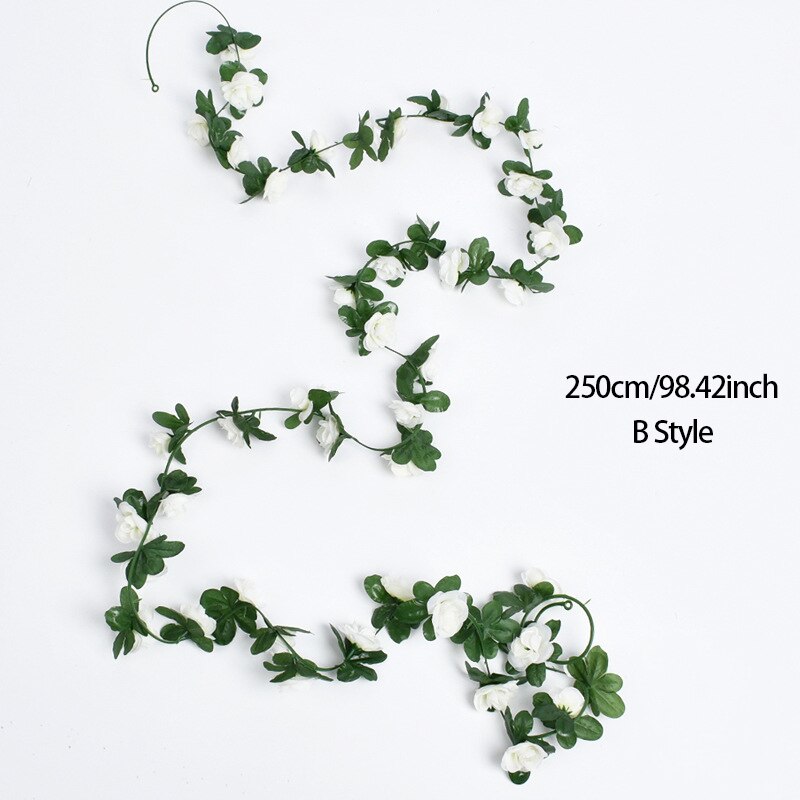 3pc Long Artificial Wedding Arch Flower Garland Silk Wall Hanging Rattan Plastic Vine Home Living Room Window Decor Autumn Plant - KiwisLove