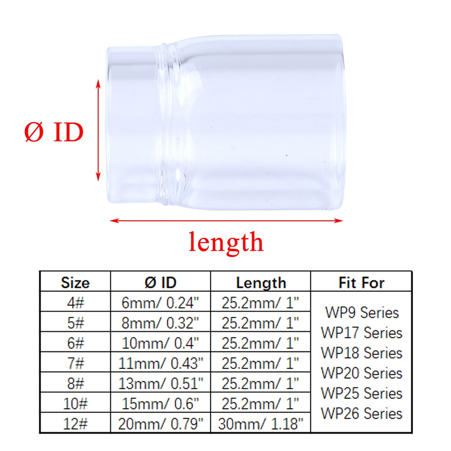 34Pcs TIG Welding Torch Accessories Stubby Gas Lens 4#~12# High Temperature Glass Cups Kit Fit WP17/18/26 Soldering Supplies - KiwisLove