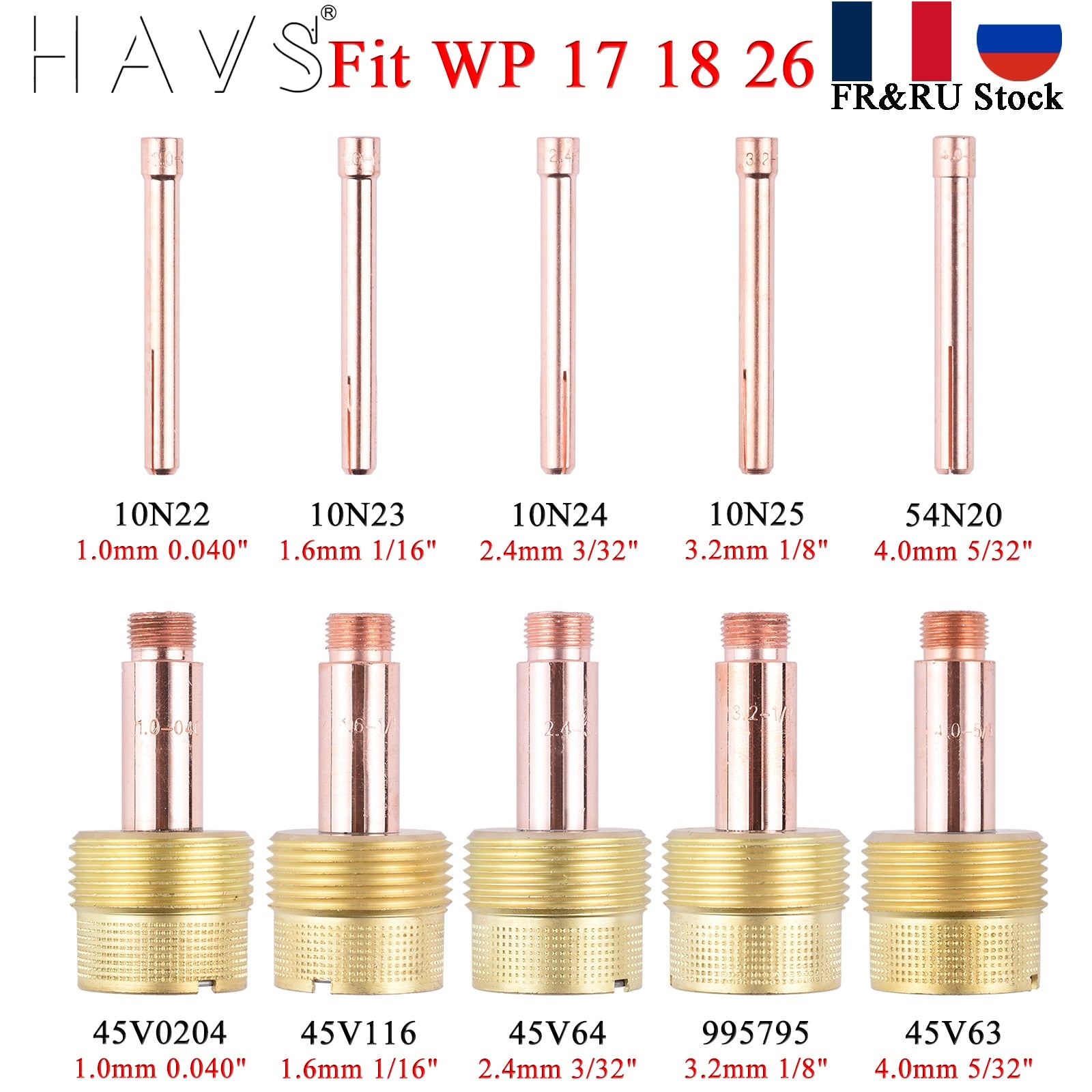 1.0/1.6/2.4/3.2/4.0mm Large TIG Collet Body Gas Lens Collet 10N22 10N23 10N24 10N25 54N20 45V0204 45V116 45V64 995795 45V64 - KiwisLove