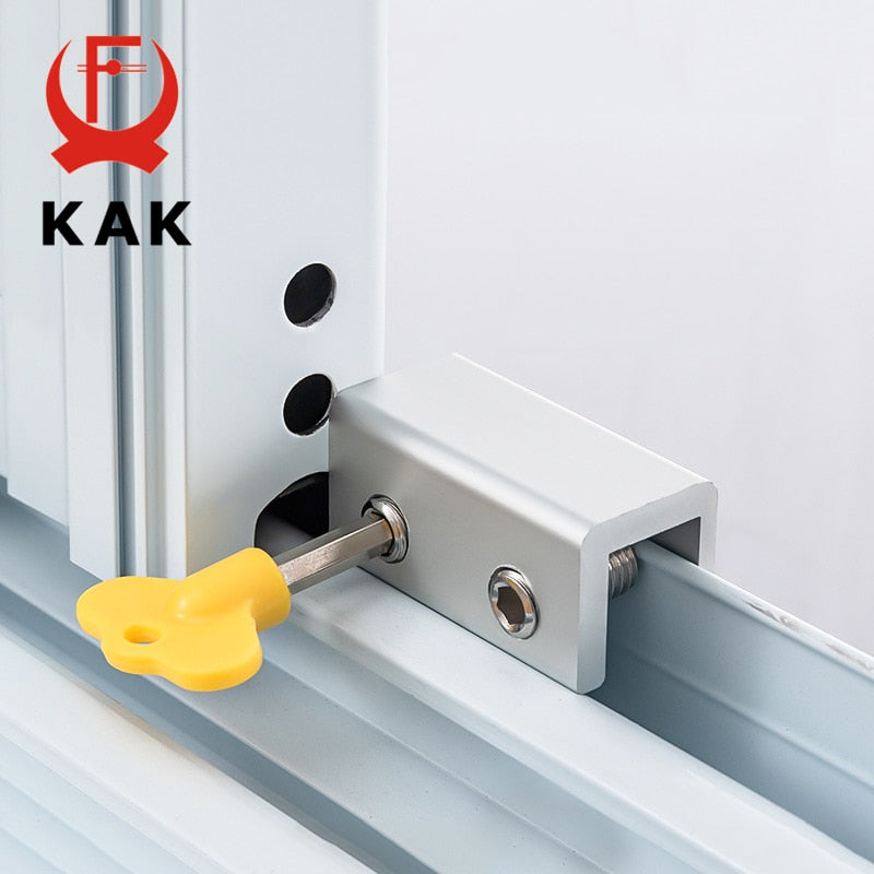 KAK Adjustable Window Lock Stopper Safety Locks for Kids and Pets Anti-theft Door Lock Non Punch Sliding Window Lock Hardware - KiwisLove