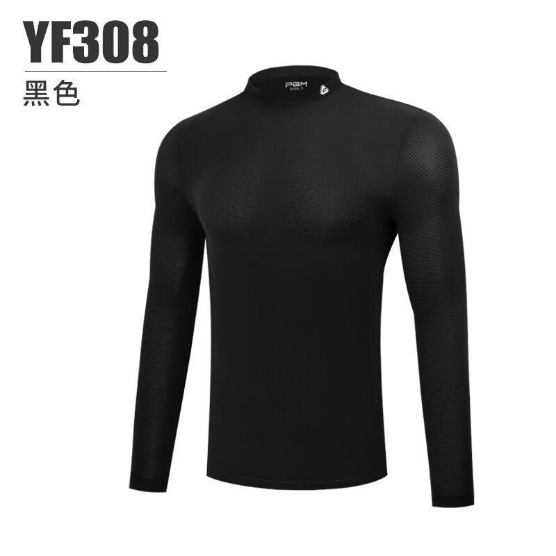 PGM Mens Sun Protection Golf Shirt Underwear Long Sleeve Golf Shirt Cooling Ice Silk T-shirts Anti-UV Soft Golf Apparel For Men - KiwisLove