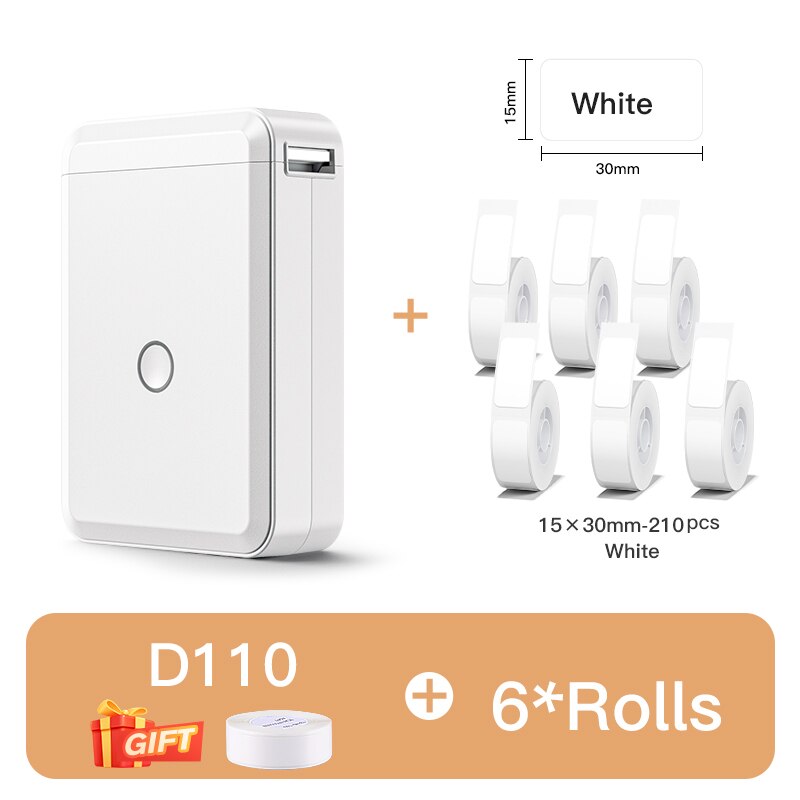 Niimbot D110 Portable Pocket Printer for Phone Home Office Storage Labeling Machine Label Maker Thermal Bluetooth With Stickers - KiwisLove