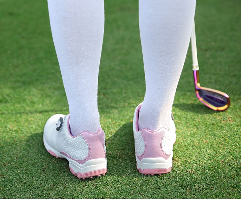 PGM Waterproof Golf Shoes Womens Shoes Lightweight Knob Buckle Shoelace Sneakers Ladies Breathable Non-Slip Trainers Shoes XZ115 - KiwisLove
