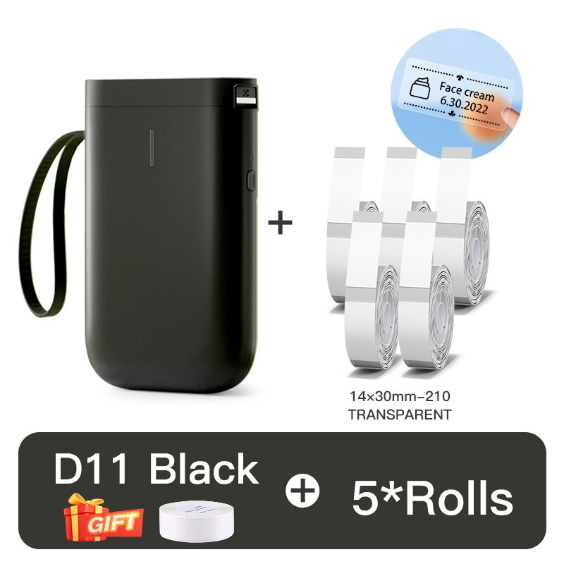 Niimbot D11 Portable Thermal Pocket Printer Mini Wireless Label Maker With Waterproof Anti-Oil Transparent ColorfulLabel Sticker - KiwisLove