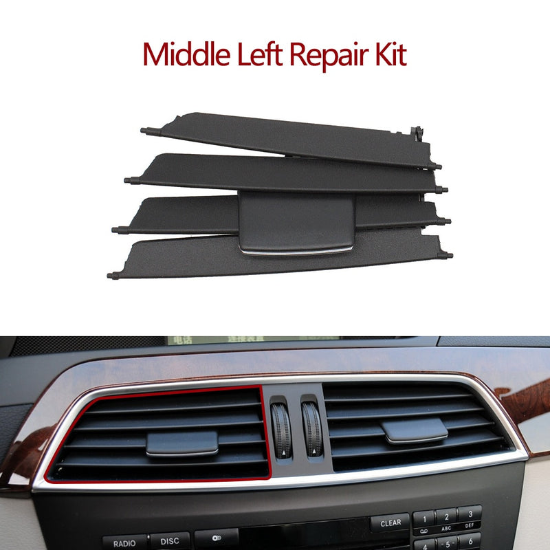 Front Central Dashboard Air Conditioning Middle Ac Vent Grille Repair Kit For Mercedes Benz C Class W204 2011-2014 204830615 - KiwisLove