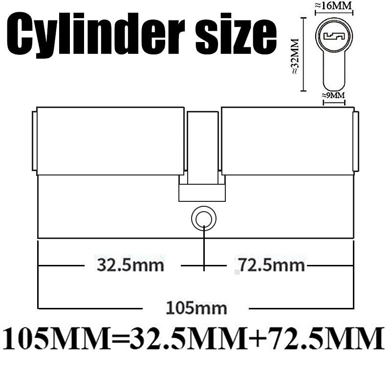 12/8 key Super anti-theft door cylinder lock entry door cylinder lock outdoor door lock home lock door lock lock cylinder - KiwisLove