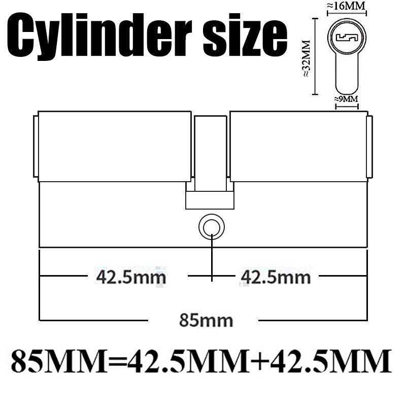 12/8 key Super anti-theft door cylinder lock entry door cylinder lock outdoor door lock home lock door lock lock cylinder - KiwisLove