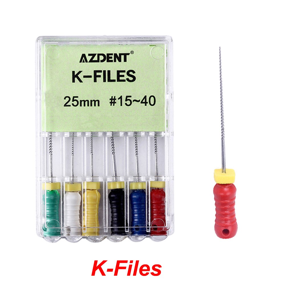 AZDENT 6pcs/Pack Dental Niti 21mm/25mm #15-40 Endodontic Root Canal Files Hand Use Reamers / H / K File Dentist Tools - KiwisLove