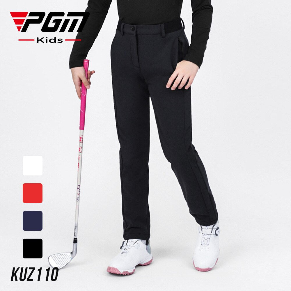 PGM Autumn Winter Waterproof Children Golf Trousers Thick Keep Warm Long Pant Boys girls Plus Velvet Golf Pants Windproof KUZ110 - KiwisLove