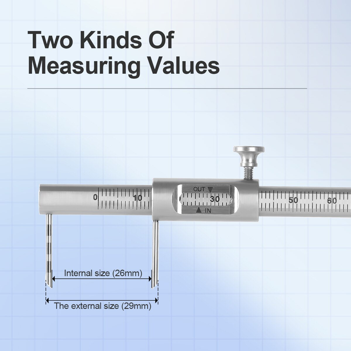 Dental Orthodontic Sliding Caliper 0-80mm Implant Measuring Gauge Scale Round - KiwisLove