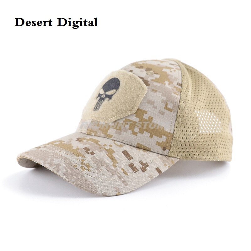 Outdoor Hunting Camouflage Fishing Mesh Skull Baseball Cap Tactical Military Sports Hat for Men Women Camping Hiking Cycling - KiwisLove