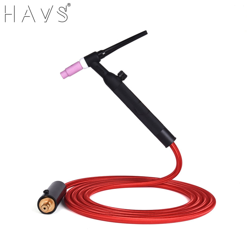 3.8m(12.5ft) Power Cable  Red Gas Hose TIG Welding Torch Package WP26 Series 7/8&quot;-14RH 250A  Fit Dinse35-70 Gas-thru Connector