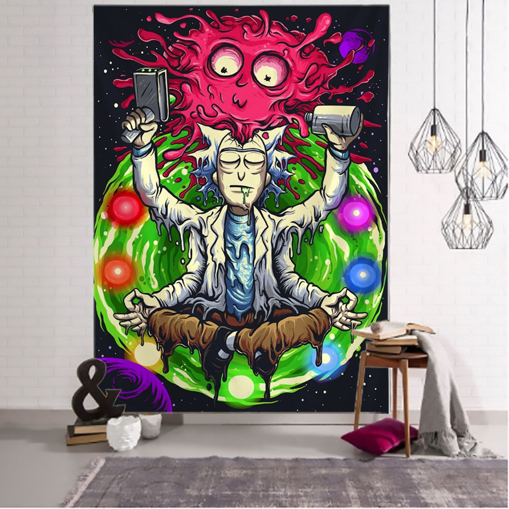 Cartoon Animal Character Tapestry Wall Hanging 3D Printing Psychedelic Witchcraft Mysterious Aesthetics Room Home Decor - KiwisLove