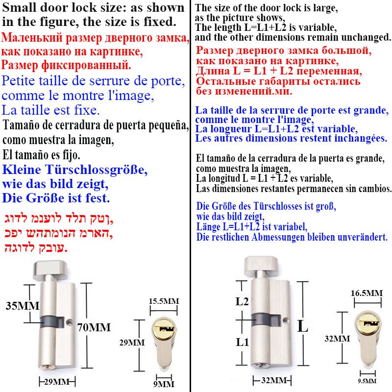 Common standard lock cylinders cylinder locks for entry doors Bedroom cylinder lock Cylinder door lock Interior door lock - KiwisLove