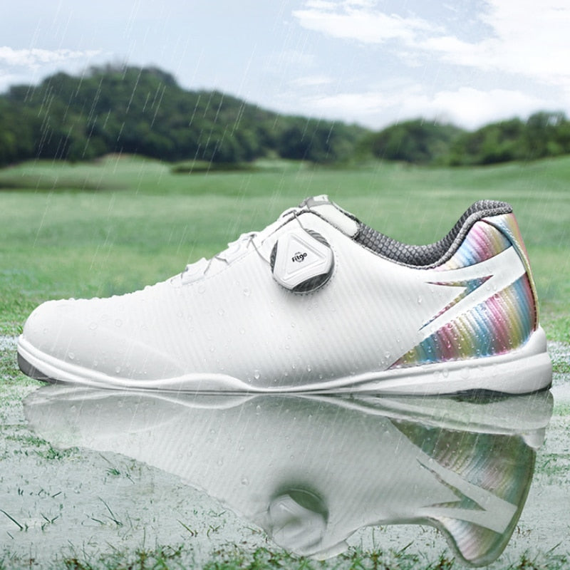 PGM Women Golf Shoes Waterproof Anti-side Sliding Nail Spin Buckle Soft Microfiber Leather Casual Sport Gym Sneakers XZ199 - KiwisLove