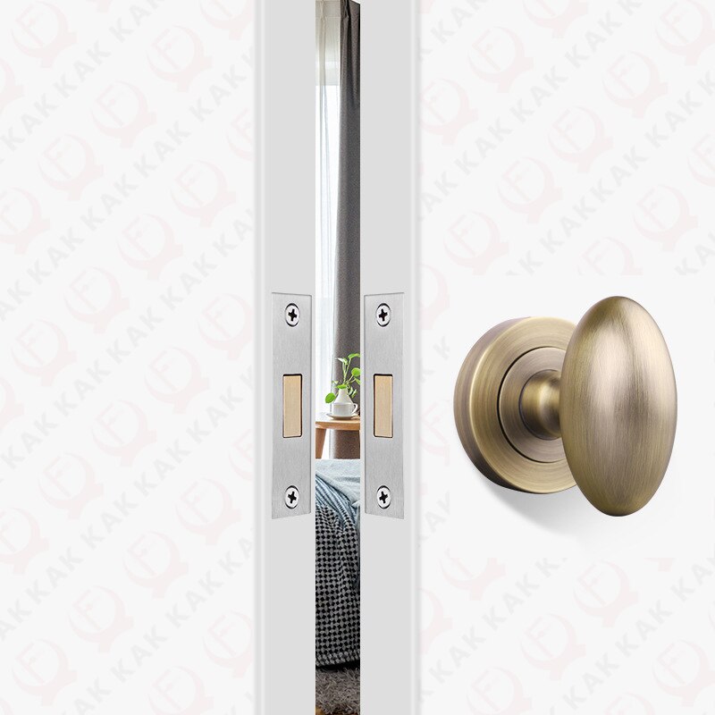 KAK Black Zinc Alloy Hidden Door Lock Invisible Corridor Sliding Door Handle Lock Keyless Mechanical Lock Door Latch Hardware - KiwisLove