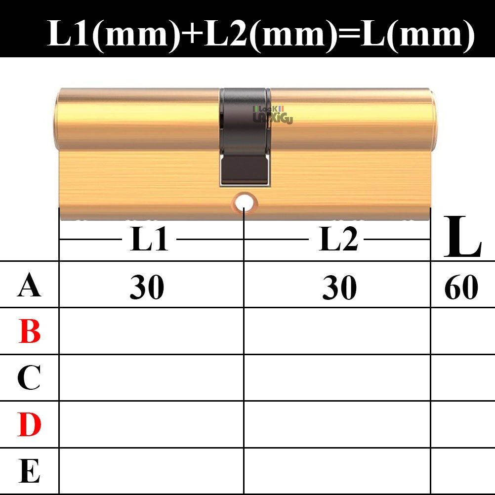 Door Cylinder Biased Lock 65 70 80 90 115mm Cylinder AB Key Anti-Theft Entrance Brass Door Lock Lengthened Core Extended Keys - KiwisLove