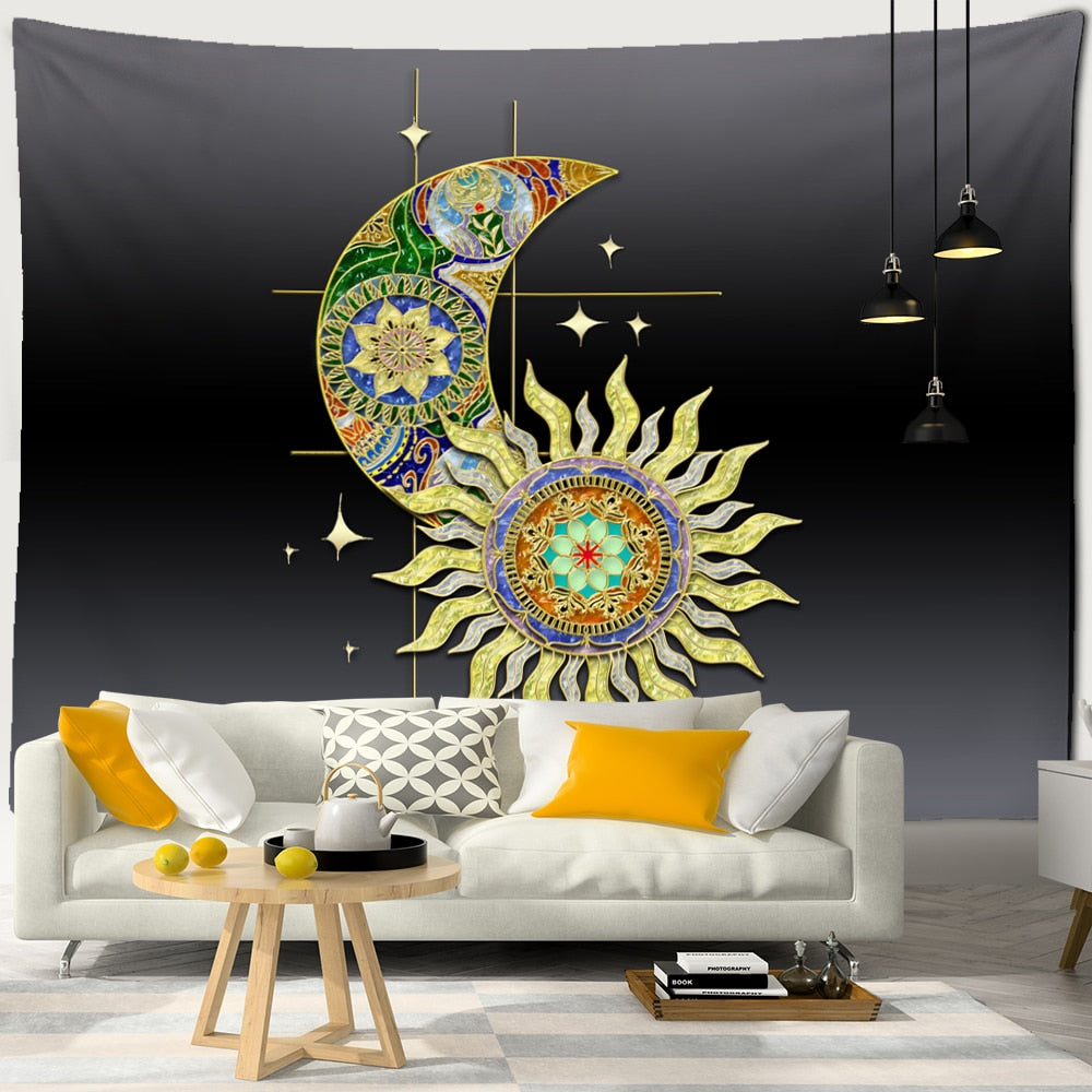 Mystic Witchcraft Black And White Tree Of Life Tapestry Wall Hanging Psychedelic Wishing Tree Hippie Mandala Home Decor - KiwisLove