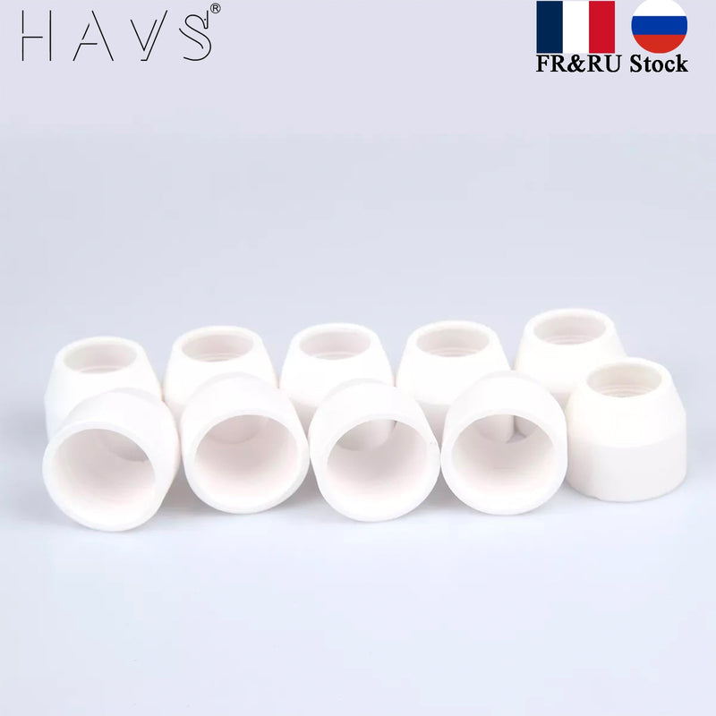 10Pcs P80 Ceramic Shield Cup/Cap Inverte Air Plasma Cutter Cutting Machine Torch Gun Consumables Accessories Spare Parts
