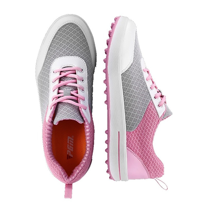 PGM Women Golf Shoes Anti-slip Breathable Golf Sneakers Ladies Super Fiber Outdoor Sports Leisure Trainers XZ081 - KiwisLove