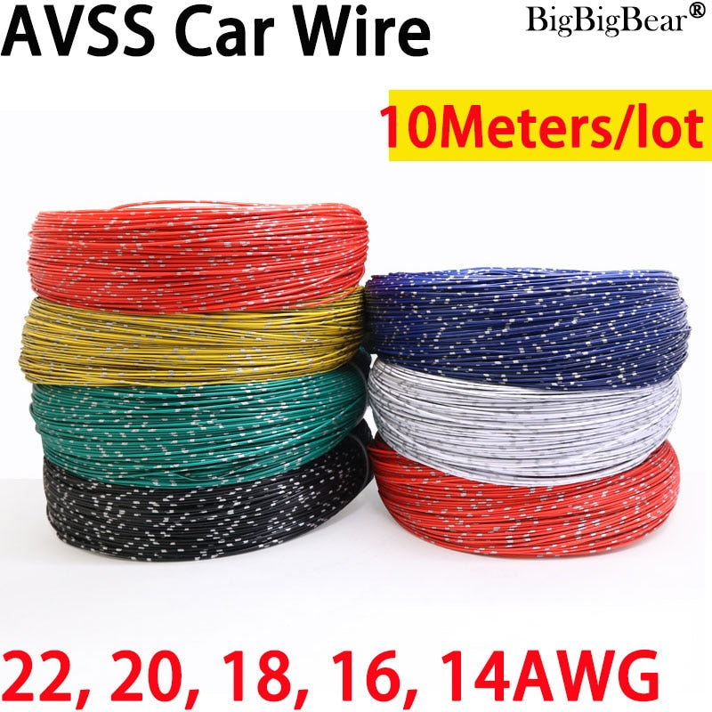 10 Meters 22 20 18 16 14AWG AVSS Car Modified Wire Speaker Audio Cable OFC Oxygen-free Pure Copper Twisted Pair Power Cord Line - KiwisLove