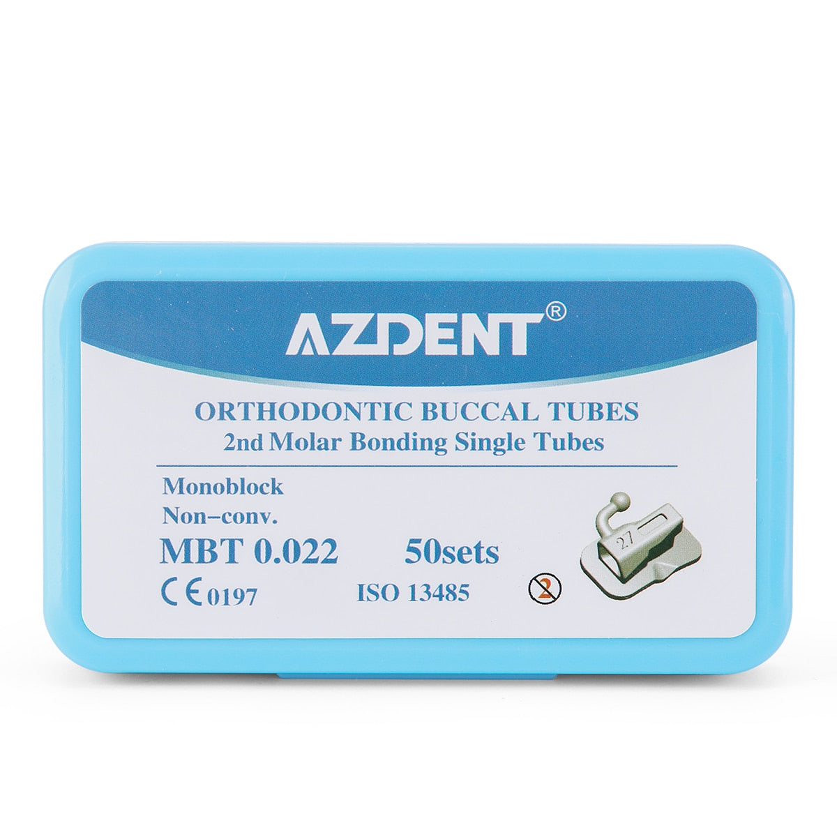4Pcs/Set  20Sets=80Pcs AZDENT Dental Orthodontic Buccal Tubes 1st Molar Bondable Monoblock Non-Convertible Single Roth MBT 0.022 - KiwisLove