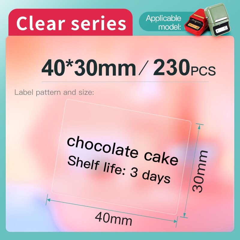 NIIMBOT B21 B3S Thermal Label 2 Rolls Clothing Price Food Self-adhesive Tag Waterproof Smart Office Pocket Printer Label Paper - KiwisLove