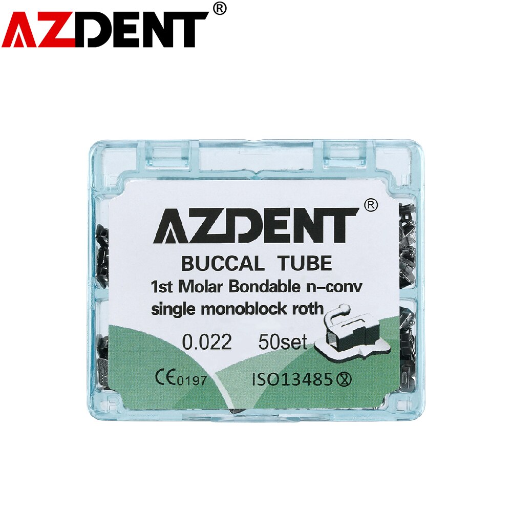 200Pcs=50Sets/Box Dental Orthodontic Inblock MIM Buccal Tube 1st/2nd Molar Bondable Non-Convertible Single Tube Roth - KiwisLove