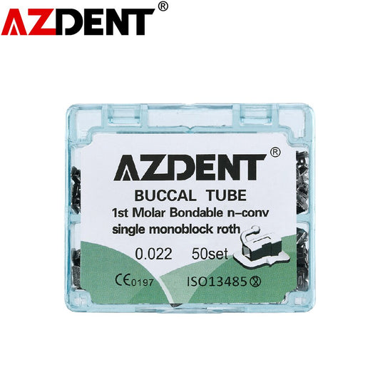 200Pcs=50Sets/Box Dental Orthodontic Inblock MIM Buccal Tube 1st/2nd Molar Bondable Non-Convertible Single Tube Roth - KiwisLove