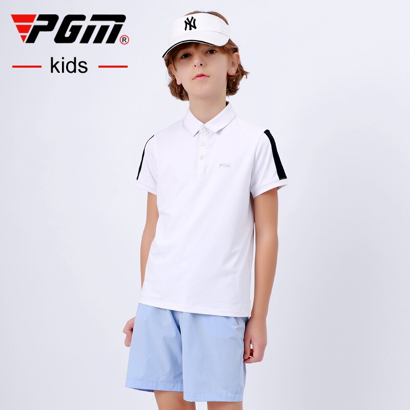 PGM Golf Kid Clothing Summer Boys Golf T-Shirt Short Sleeve Golf Shirts Comfortable And Breathable Tops Golf Apparel S-XL YF403 - KiwisLove