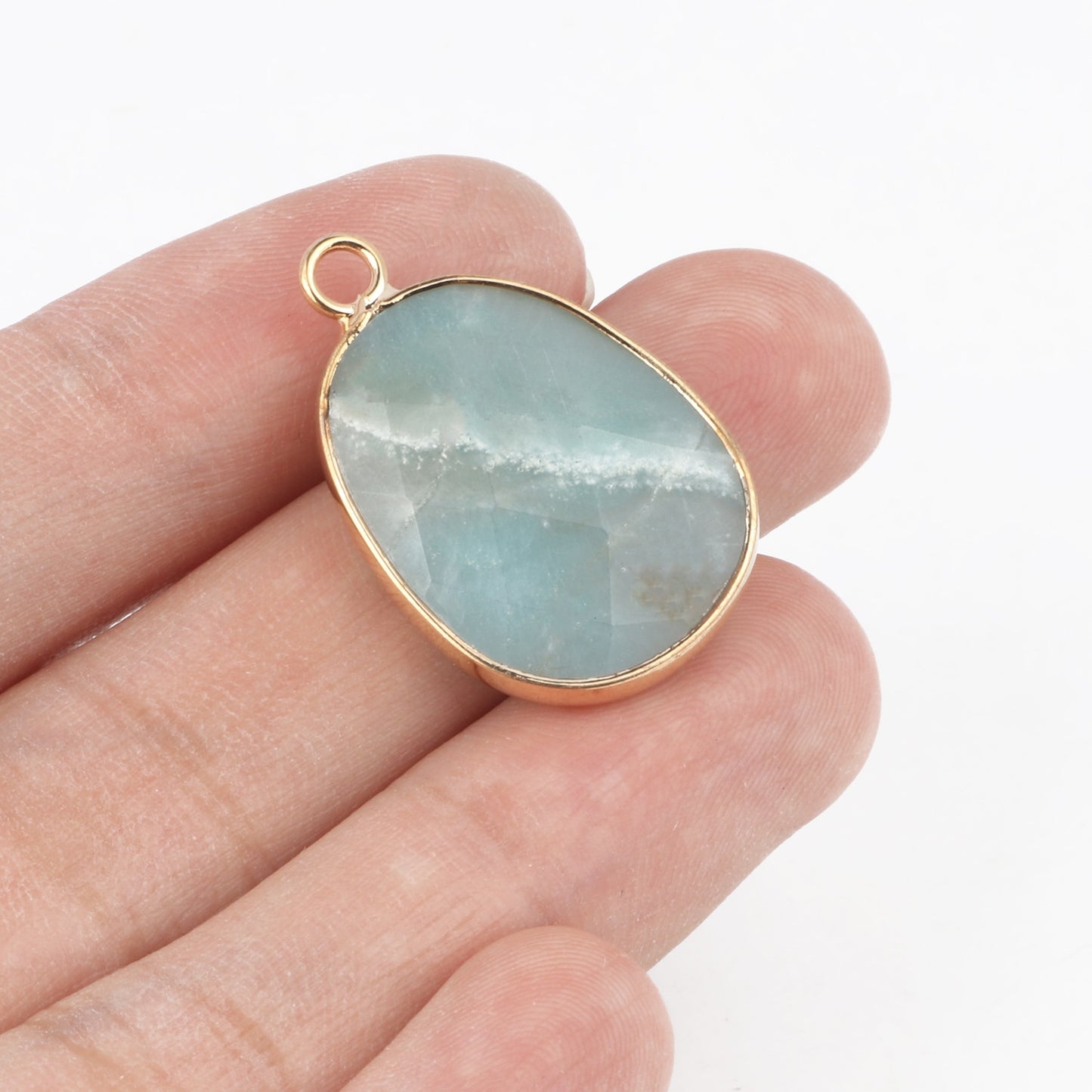 1pc Natural Green Amazonite Pendant Silver Gold Plated Multi Styles Charms Pendants for Necklace Women DIY Jewelry Accessories - KiwisLove