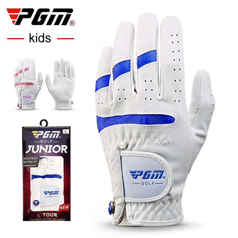 PGM 1 Pair Kids Golf Gloves with Mark Boys Girls Superfiber Cloth Sport Hand Glove Wear Breathable Training Protective ST024 - KiwisLove