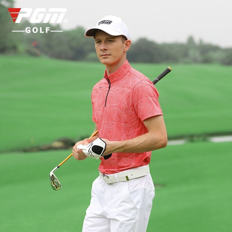 PGM Golf T-shirt Men&#39;s Shirts Summer Short Sleeve Tops Male Breathable Elastic Uniforms Golf Clothing Size M-XXL YF394 - KiwisLove