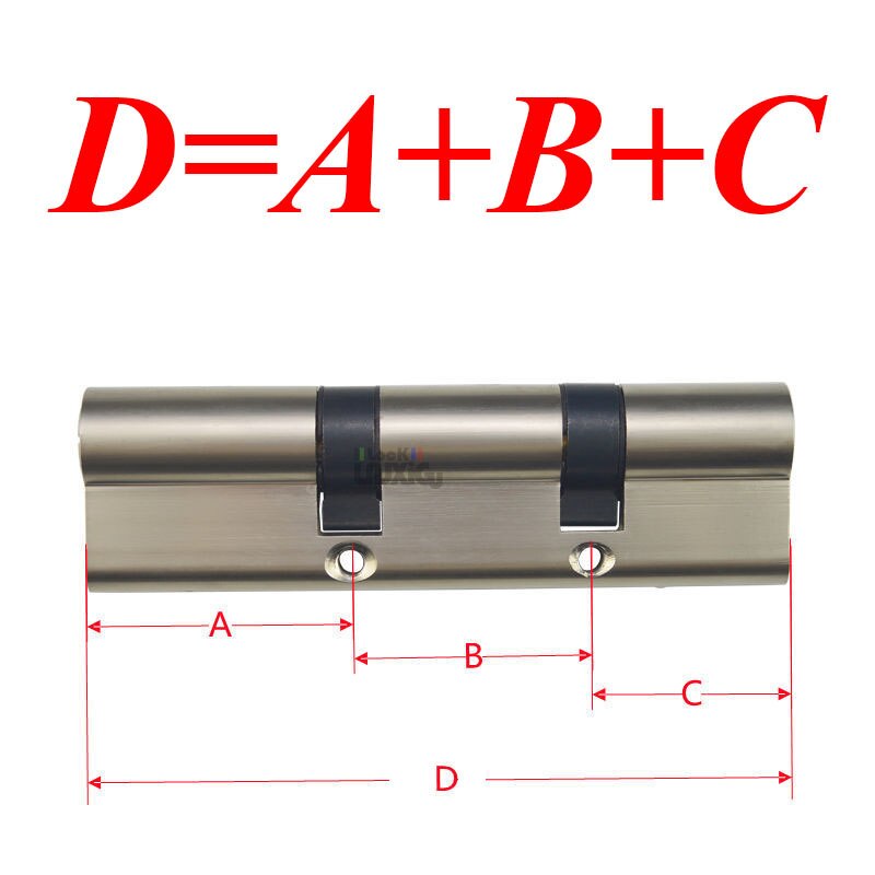 double spring door cylinder Anti-theft door cylinder lock 110 115 120 125 130 135 140MM double wheel fork lock cylinder - KiwisLove