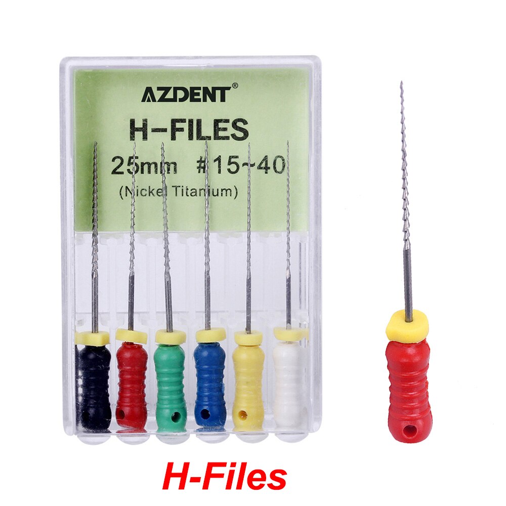 AZDENT 6pcs/Pack Dental Niti 21mm/25mm #15-40 Endodontic Root Canal Files Hand Use Reamers / H / K File Dentist Tools - KiwisLove