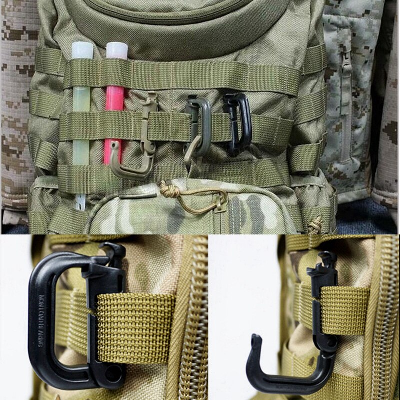1PCS Outdoor Tool Nylon Key Ring Holder TacticalGear Clip Belt Keepers Military Utility Hanger Carabiner Tactical Molle Hook - KiwisLove