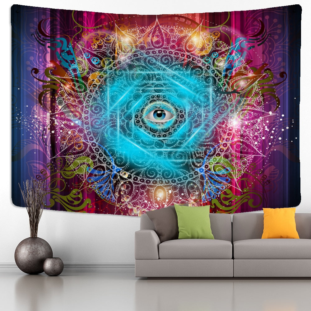 Psychedelic Human Eye Tapestry Wall Hanging Witchcraft Hippie Tapiz Aesthetics Room Dorm Art Home Decor - KiwisLove