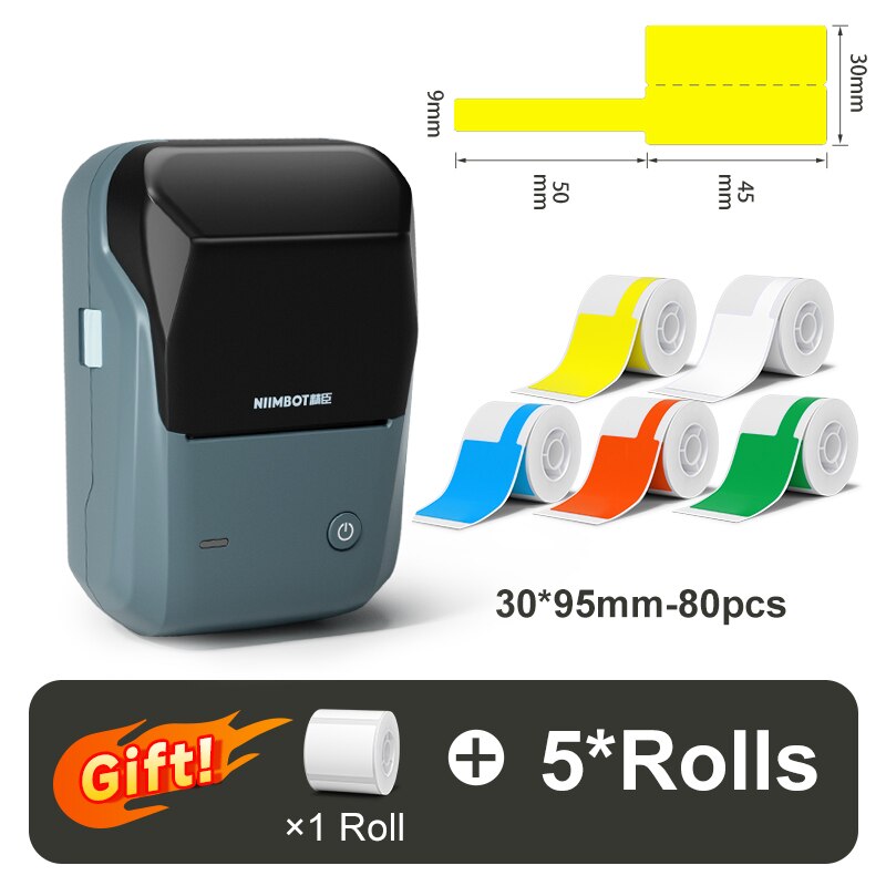 Niimbot B1 Thermal Label Printer Bluetooth Portable Pocket Label Maker Barcode QR Code Self-adhesive Sticker Labeling Machine - KiwisLove