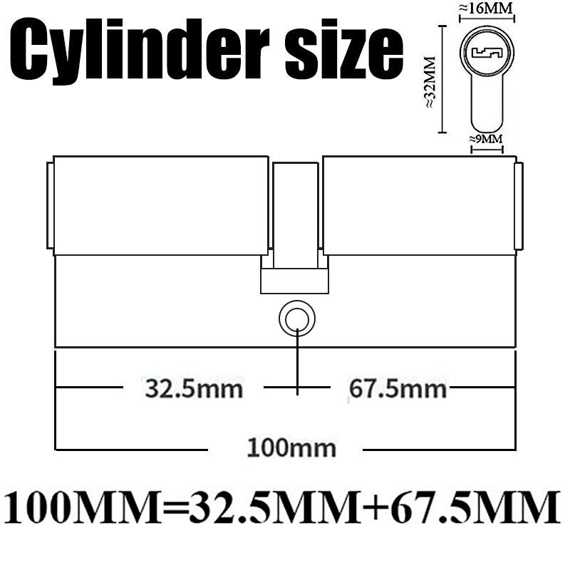 12/8 key Super anti-theft door cylinder lock entry door cylinder lock outdoor door lock home lock door lock lock cylinder - KiwisLove